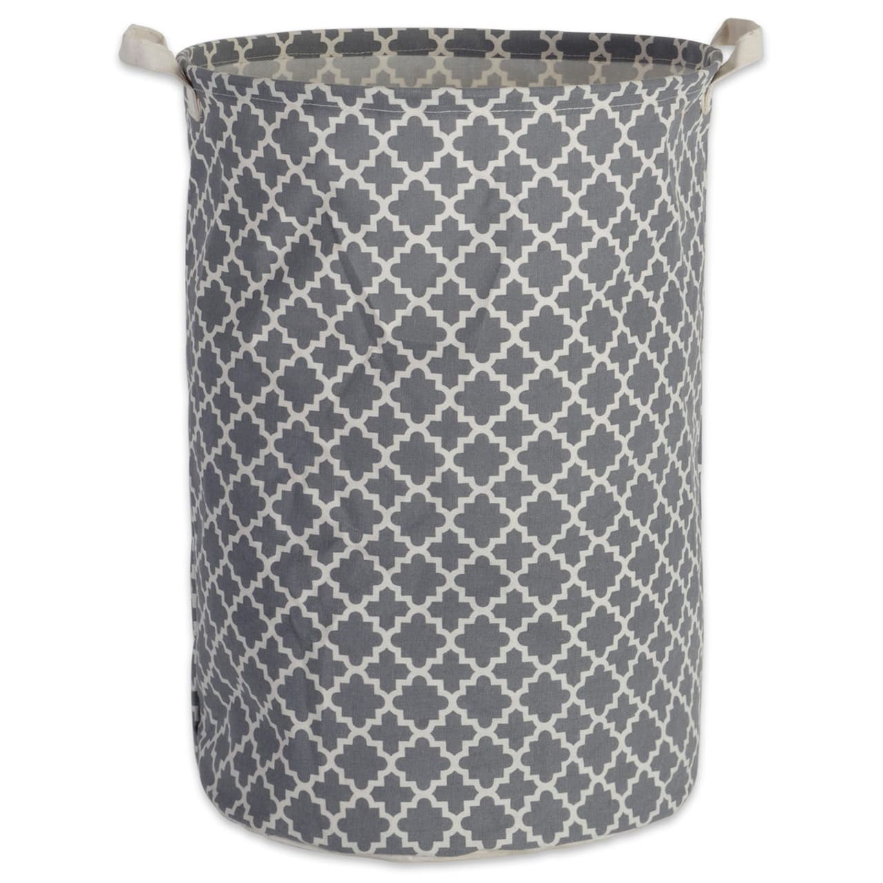 DII® Round Lattice PE-Coated Cotton Polyester Laundry Hamper